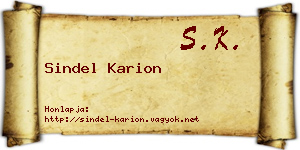 Sindel Karion névjegykártya